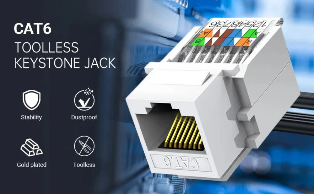 RJ45 Network Module No Need To Use Category 6 Gigabit Network Socket Comprehensive Wiring Crystal Head Network Cable Patch Panel